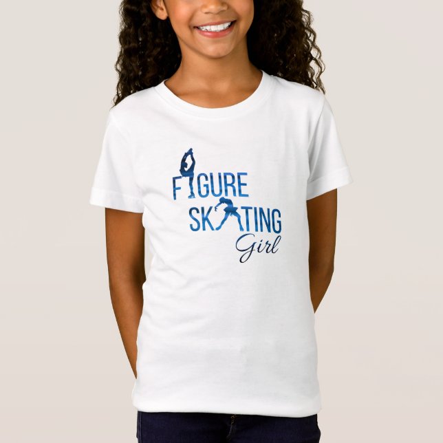 Camiseta chica de patinaje artístico azul (Anverso)