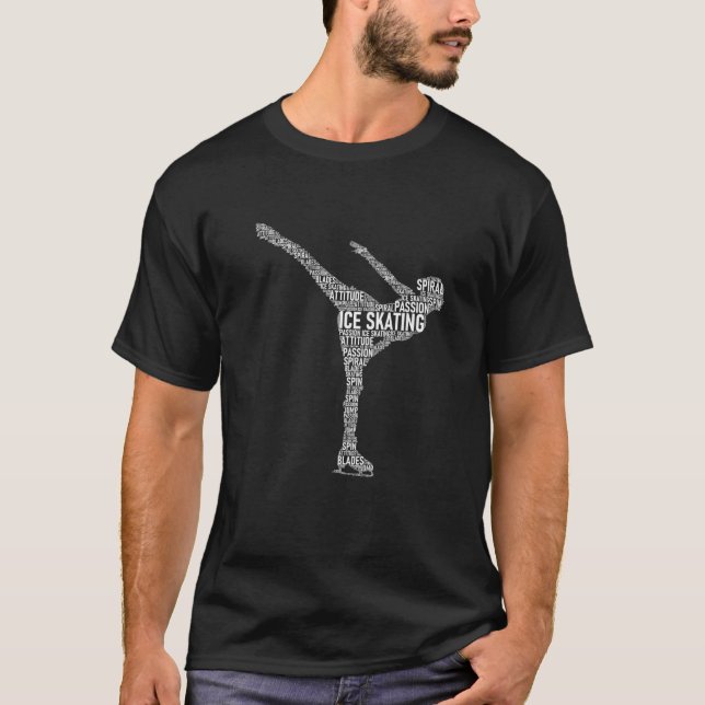 Camiseta Chica de patinaje sobre hielo Tipografía Patinaje  (Anverso)