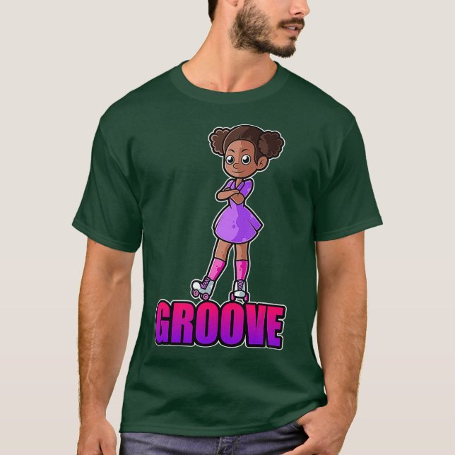 Camiseta Chica de patinaje sobre ruedas Afro (Anverso)