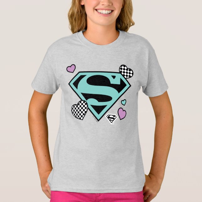 Camiseta Chica de patinaje Supergirl Hearts S-Shield (Anverso)