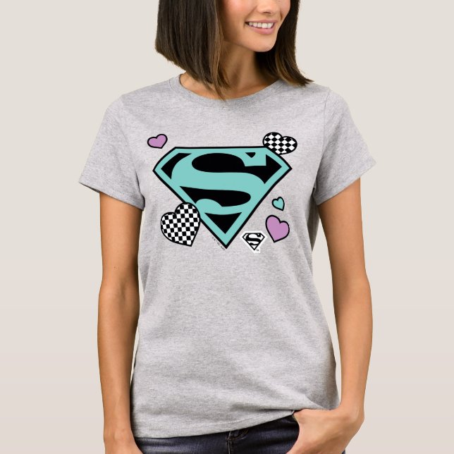Camiseta Chica de patinaje Supergirl Hearts S-Shield (Anverso)