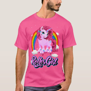 Camiseta Chica de patines sobre ruedas Unicornio de los 70