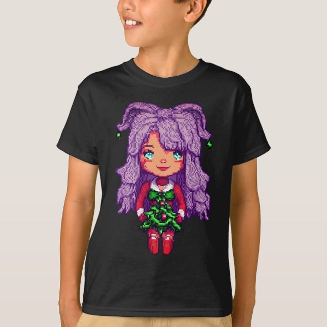 Camiseta Chica de pelo morado (Anverso)
