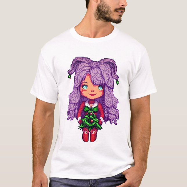 Camiseta Chica de pelo morado (Anverso)