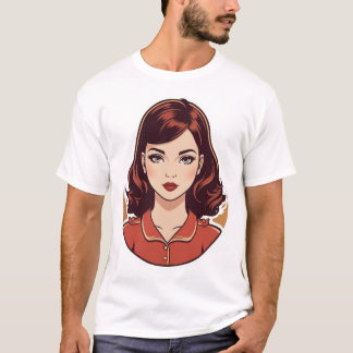 Camiseta Chica de pelo rojo