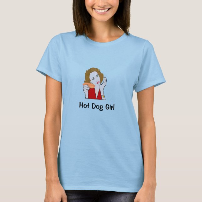 Camiseta Chica de perro caliente (Anverso)