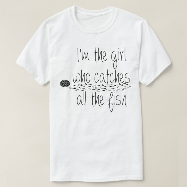 Camiseta chica de pesca divertida captura el regalo de cita (Diseño del anverso)