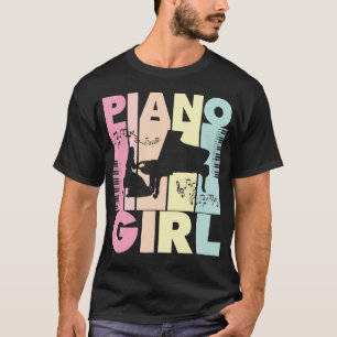 Camiseta Chica de piano Amante de la música Músico tocando