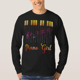 Camiseta Chica de piano Guay Piano Teclado colorido