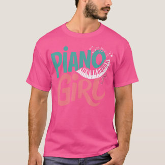 Camiseta Chica de piano Pianista Música Pequeña Negra