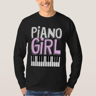 Camiseta Chica de piano Pianista Música Teclista Música Fu