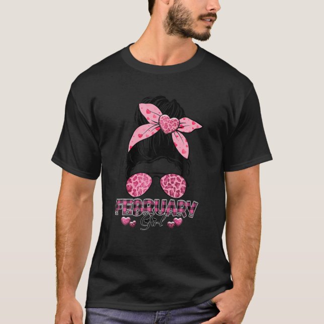 Camiseta Chica De Piel Leopardo Chica De Febrero Rosa Con G (Anverso)