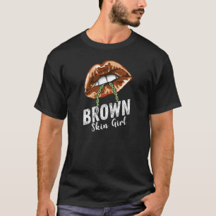 Camiseta Chica de piel marrón mujer Reina negra Melanin Pop