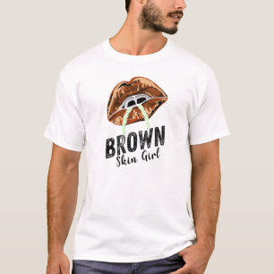 Camiseta Chica de piel marrón mujer Reina negra Melanin Pop