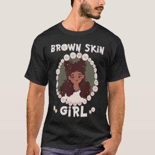 Camiseta Chica de piel marrón, piel como perlas, Chicas neg
