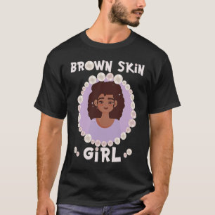 Camiseta Chica de piel marrón, piel como perlas, Chicas neg
