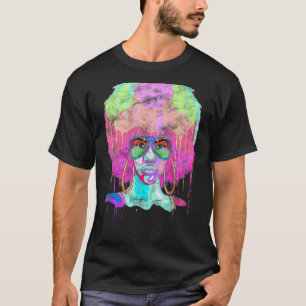 Camiseta Chica de pintura de goteo inspirado en África rela