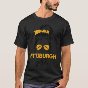 Camiseta Chica de Pittsburgh Peinado Desordenado - Ama Pitt