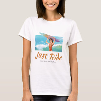 Camiseta Chica de playa de verano surfer