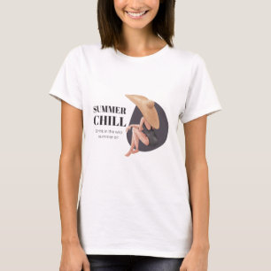 Camiseta Chica de playa de verano surfer