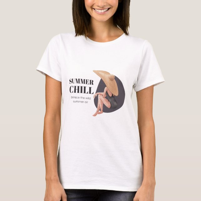 Camiseta Chica de playa de verano surfer (Anverso)