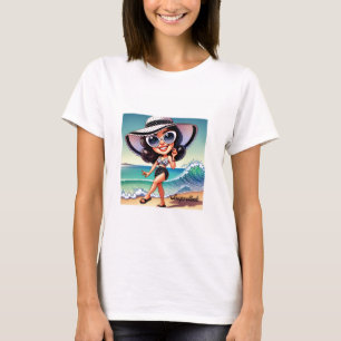 Camiseta Chica de playa Sassprettude – Ilustración estilo d