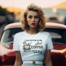 Camiseta Chica de plumas Coffee Addict