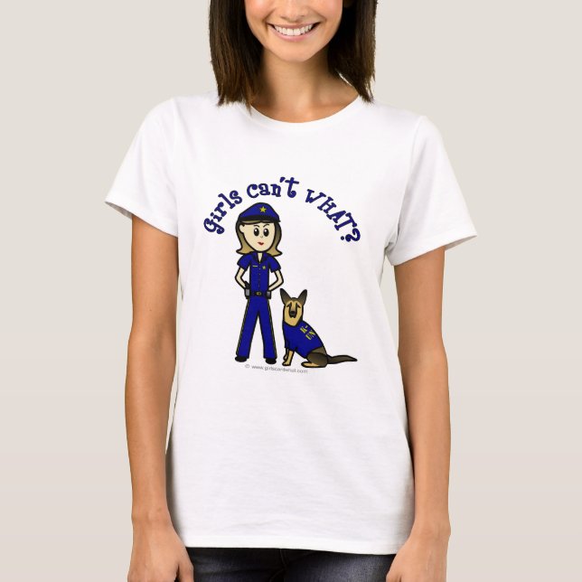 Camiseta Chica de policía ligero K9 (Anverso)