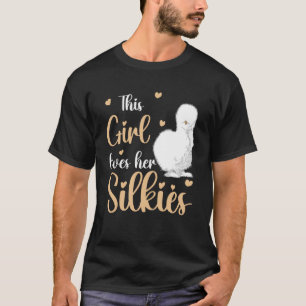 Camiseta Chica de pollo de Silkie Granjero Granjero Silky