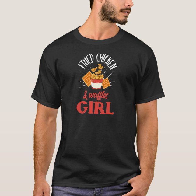 Camiseta Chica de Pollo Frito Pollo y Waffles (Anverso)