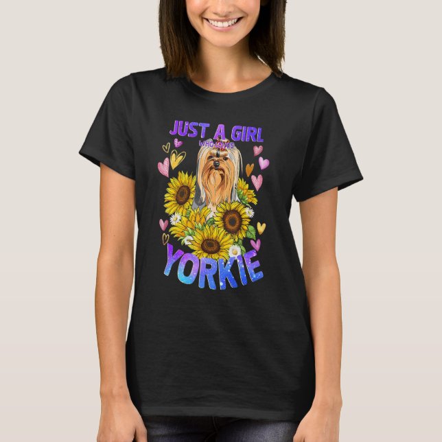 Camiseta Chica de porras de Yorkshire Terrier Dog Cute (Anverso)