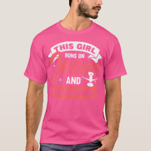Camiseta Chica de Porristas Esta Chica Funciona Con Jesús Y