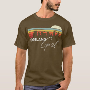 Camiseta Chica de Portland Retro Sunset City Skyline Souven