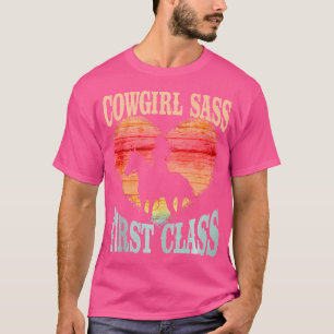 Camiseta Chica de primera clase con estilo vaquero montando