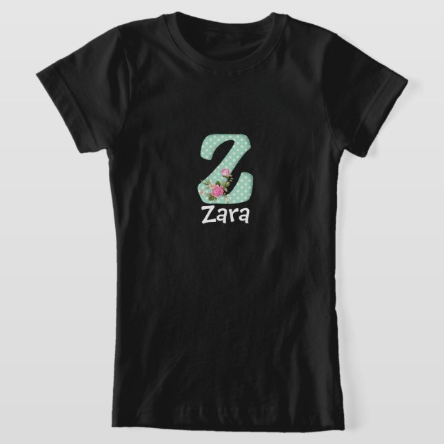 Camiseta Chica de puntos blancos verdes Personalizado negro (Distribución)