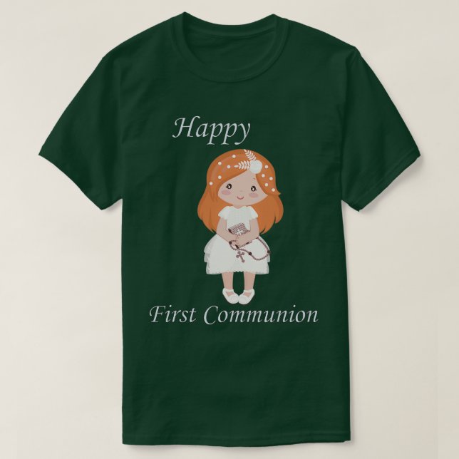 Camiseta Chica de Redhead Permanente de la Primera Comunión (Diseño del anverso)