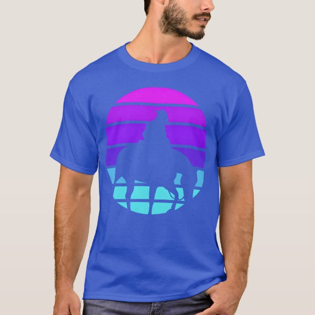 Camiseta Chica de regalo de Synthwave Cowboy Horse Wrangler (Anverso)