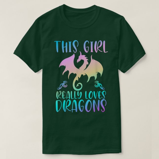 Camiseta Chica de regalos de dragón cutáneo ama dragones Dr (Diseño del anverso)
