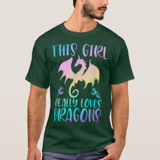 Camiseta Chica de regalos de dragón cutáneo ama dragones Dr