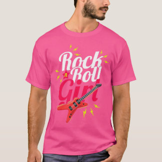 Camiseta Chica de rock N Roll Guitarista balancín
