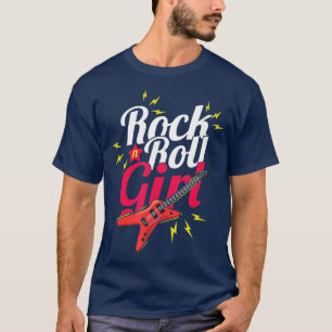 Camiseta Chica de rock N Roll Guitarista balancín