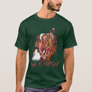 Camiseta Chica de Rock n Roll Música Guitarra Banda de Rock