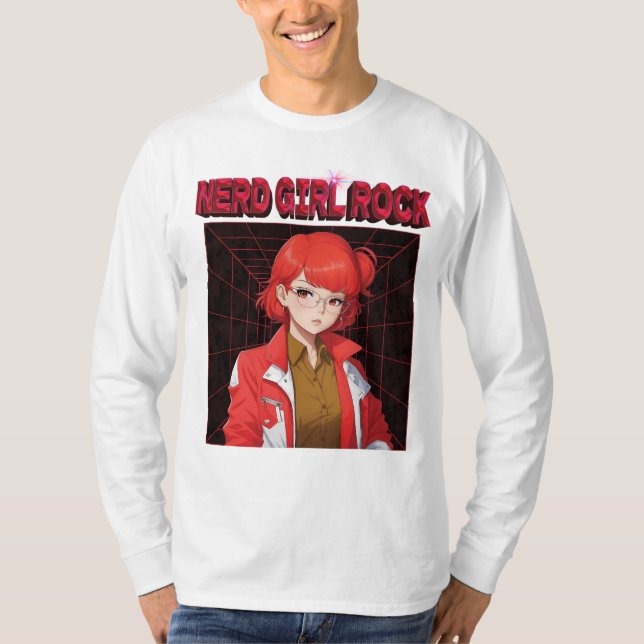 Camiseta Chica de Rock Nerd (Anverso)