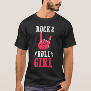 Camiseta Chica de rock y rock musical