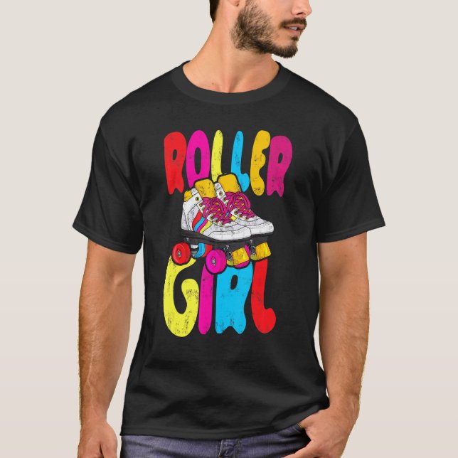 Camiseta Chica de rodillos de patinaje (Anverso)