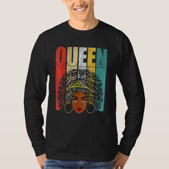 Camiseta Chica de ropa afroamericana de negro (Anverso)