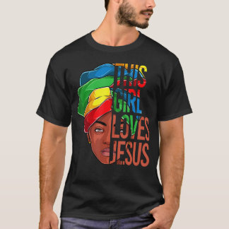 Camiseta Chica de ropa afroamericano ama a Jesus Christia