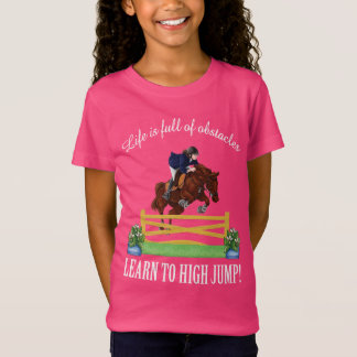 Camiseta Chica de SALTO INGLÉS ECUESTRE del CABALLO Y del