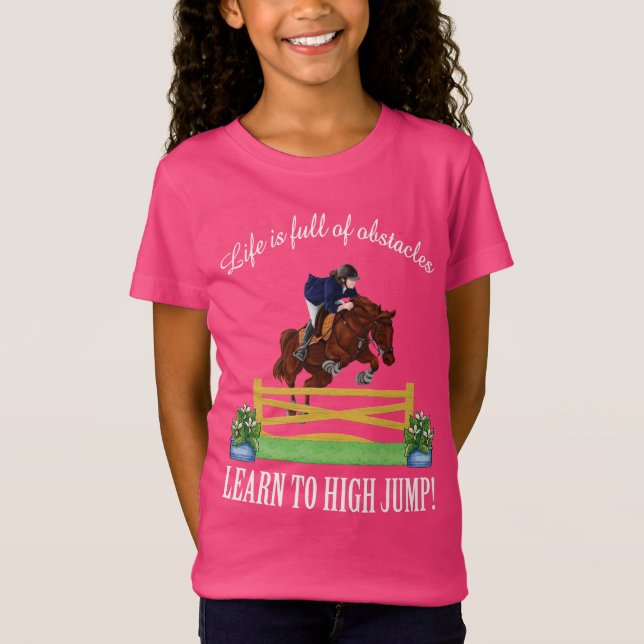 Camiseta Chica de SALTO INGLÉS ECUESTRE del CABALLO Y del (Anverso)