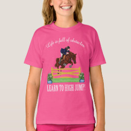 Camiseta Chica de SALTO INGLÉS ECUESTRE del CABALLO Y del